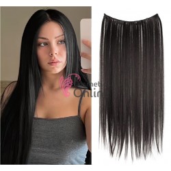 Extensie de par cu 4 Clips On delux simpla dreapta de 51 cm, Brunet Natural 39696